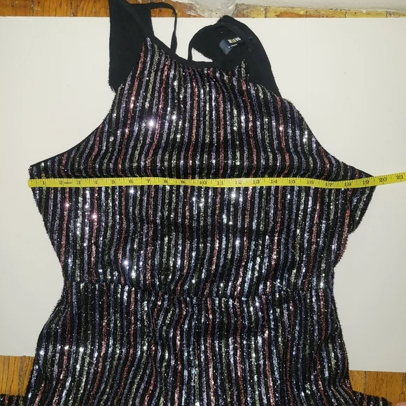 Maeve By Anthropologie Disco Halter Wide Leg Sequin Party Jumpsuit US 14 NWOT - Picture 6 of 8